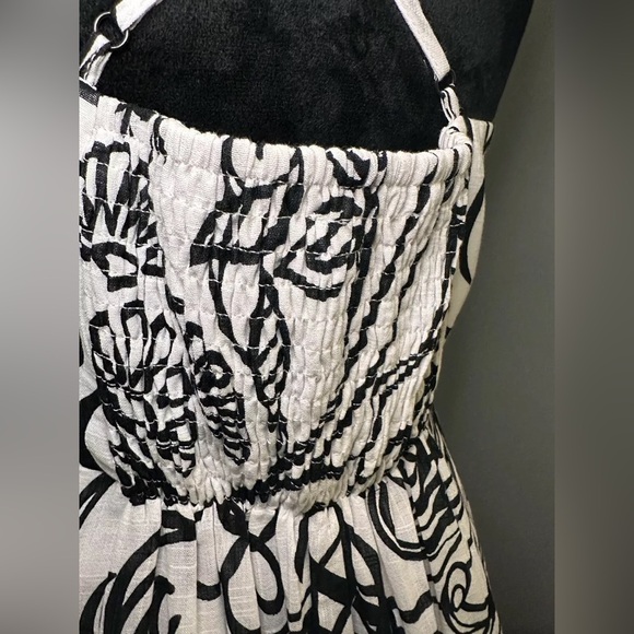 ZARA Black & White Floral Cotton Maxi Dress - Picture 5 of 15